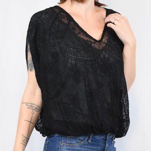 🌻SALE Free People Layered Lace Dolman Blouse Sz M